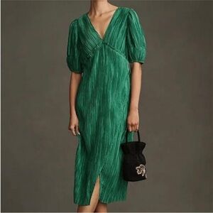 Anthropologie Green Midi Dress